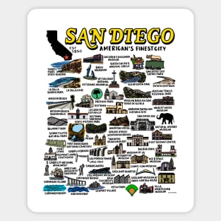 San Diego Map Sticker